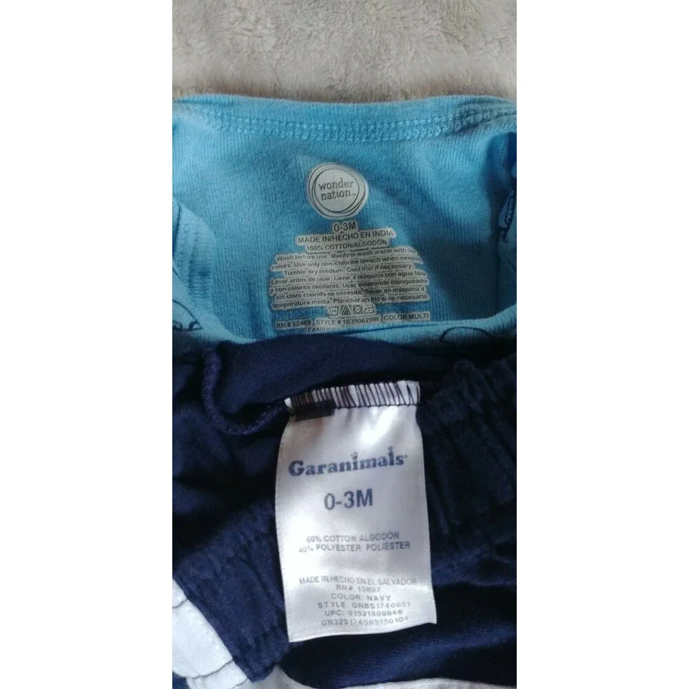 shirt and pants 0 to 3 month New Wonder Nation Garanimals infant outfit baby boy